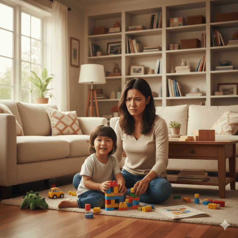 媽媽認為因為女兒在家，自己就可以出門，但薪水並未因此扣除，而孩子也變成是女兒在帶