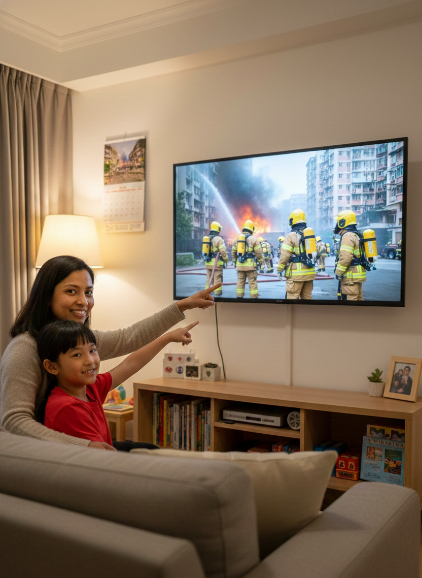 家長可以透過機會向孩子讚揚消防員英勇的精神。