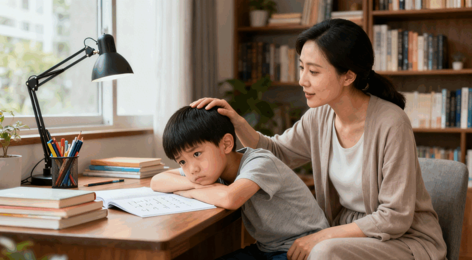 當孩子遇到學習上的困難時，可以引導他們思考值得學習到的地方。