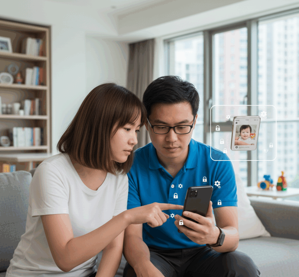 家長在社群媒體分享子女生活照前應「三思而後行」，儘量減少發布清晰的正面影像或影片，並設定只限親友查看。