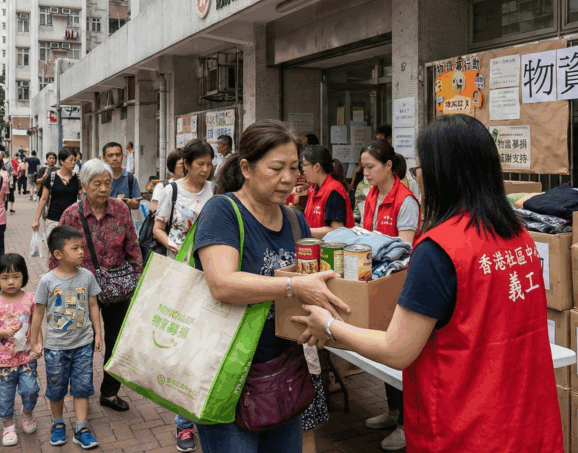 火災之後，有些市民自發地捐贈物資。