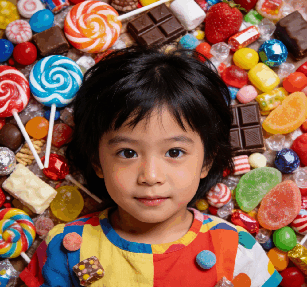 過量進食糖果會引發健康危機。