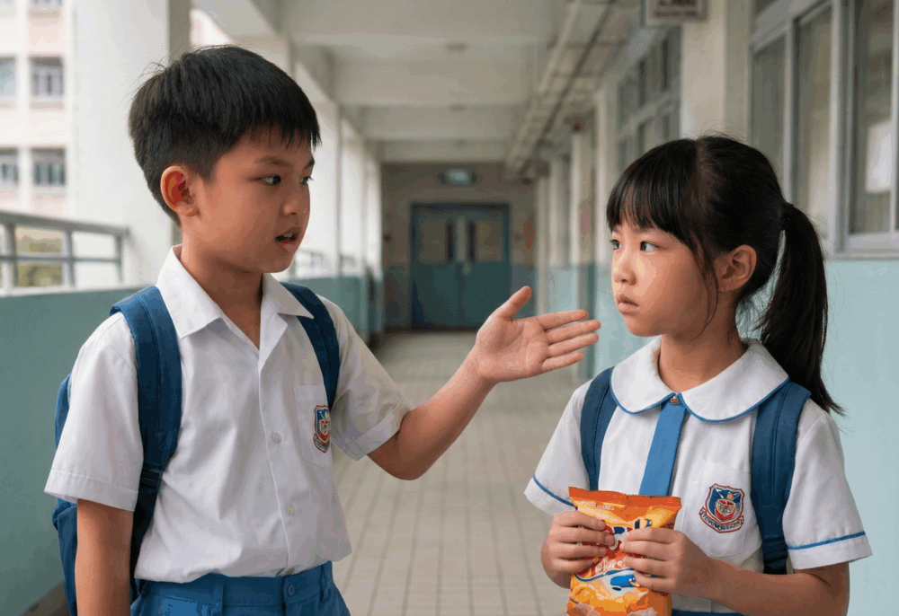 真正的朋友是不應該要脅孩子的。