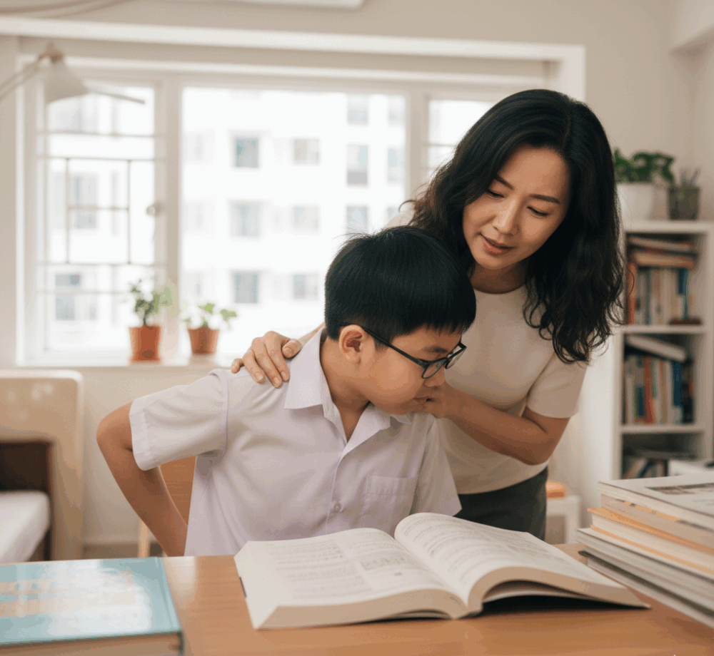 一位母親發現12歲的兒子經常寒背，經常提醒也没有改善，於是希望利用寒背矯正帶幫助孩子改善姿勢。