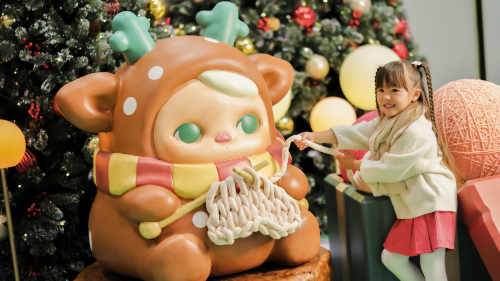 小朋友可以加入馴鹿豆子幫忙拉線。