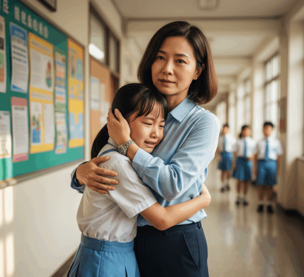 成人可以透過擁抱，向孩子傳遞穩定的安全感。