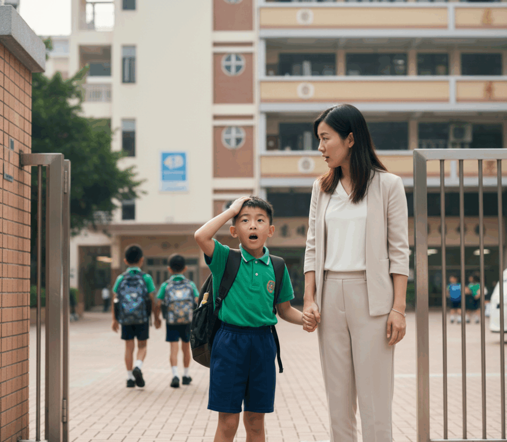 孩子忘記帶功課回校，家長要忍手，避免在上課時間為孩子送功課。