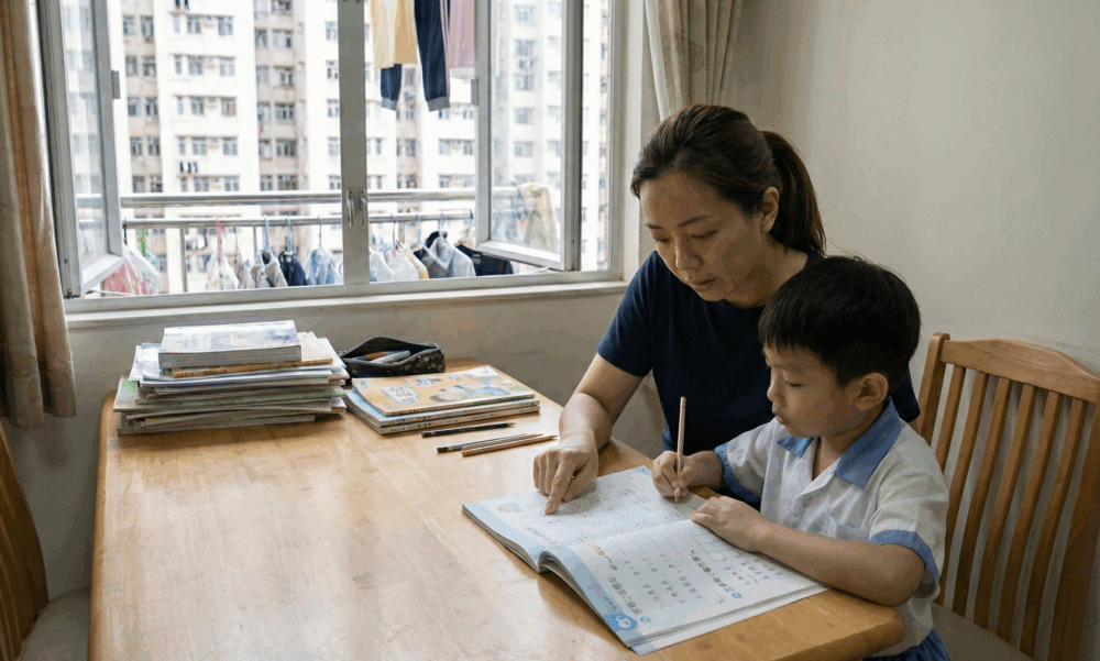 家長可以在孩子做功課時遇到困難的時候，引導孩子思考。