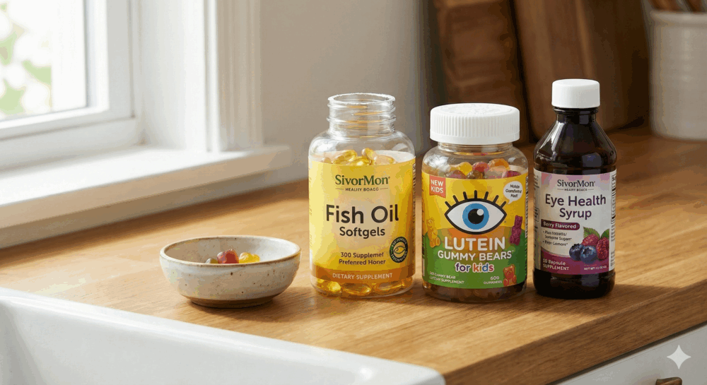 許多家長會購買魚油或葉黃素等護眼補充品，希望減緩近視度數加深