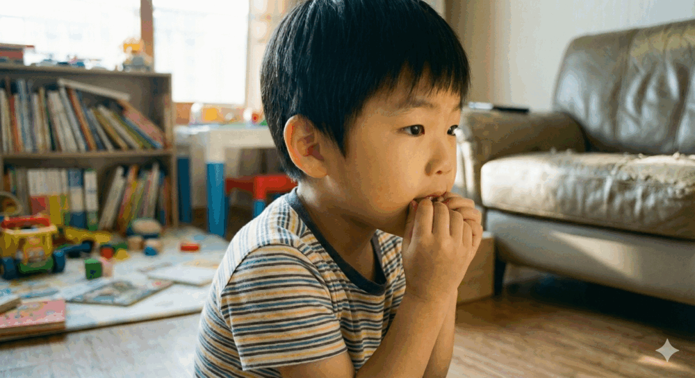 家長常看到孩子把手指放進嘴裡啃咬，指甲甚至被咬到流血、變形