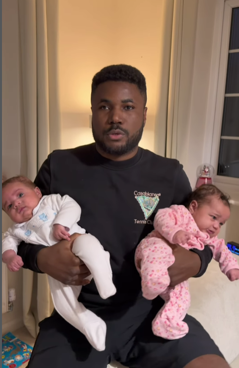 Souleyman 目前僅保有約一成視力，卻與伴侶一同照顧3個月大的雙胞胎 Angelo 與 Nemaya