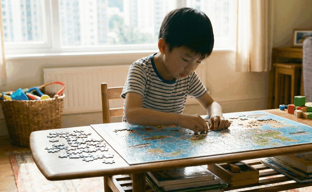 拼圖可以培養孩子的專注力。
