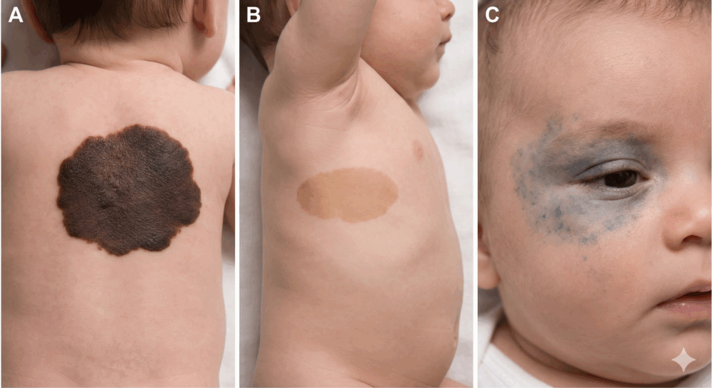 爸媽發現BB身上帶有不同顏色、形狀的「胎記」
