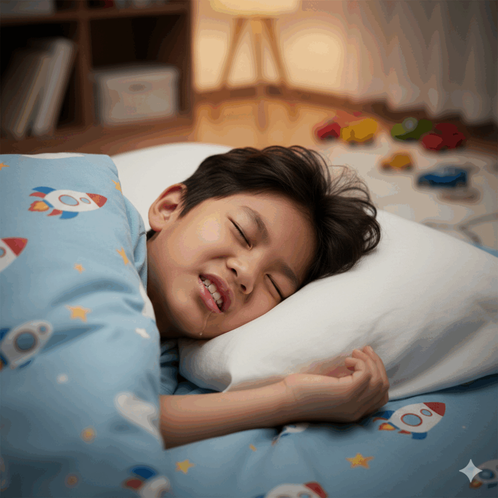 許多爸媽在深夜聽到孩子房裡傳來「咯吱、咯吱」的刺耳聲，心裡總是一驚