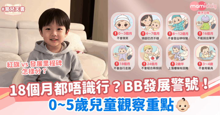 18個月都唔識行？必看BB發展警號！一文看清0~5歲兒童觀察重點