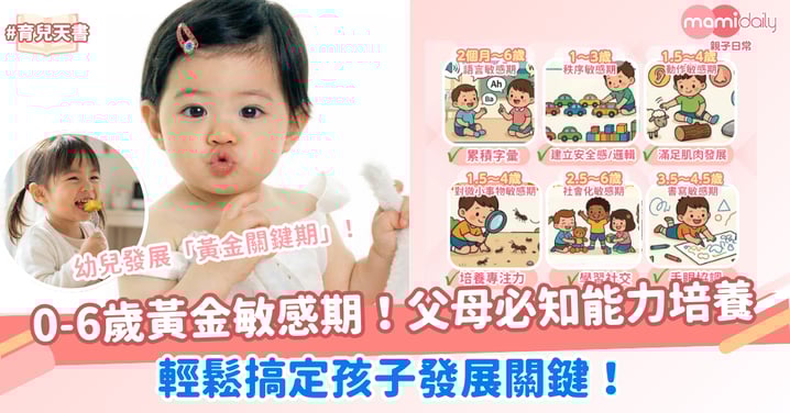 【爸媽必收藏】0-6歲黃金敏感期指南：6大能力培養技巧，輕鬆搞定孩子發展關鍵！