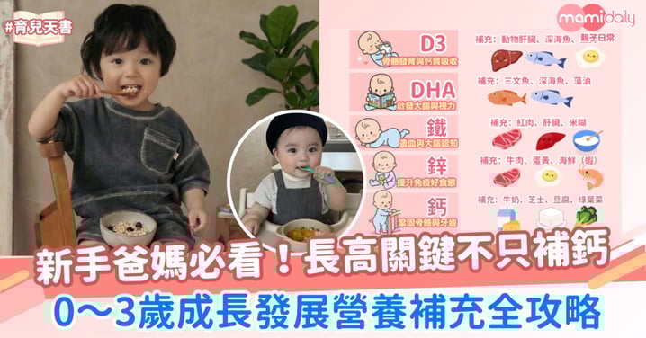 長高關鍵不只補鈣！0～3歲成長發展營養補充全攻略