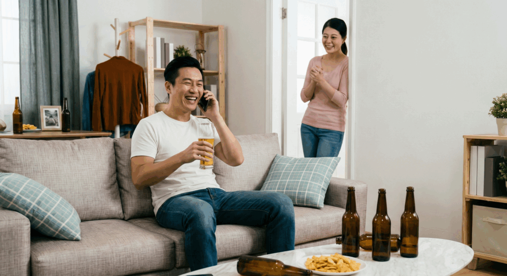 結婚久了，妻子們都練就了一項特異功能——「看表情秒懂老公心事」！老公嘴角上揚，不是升職加薪，就是獲准和好朋友喝酒聊天。