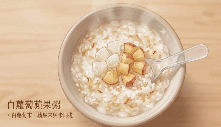 對付白色鼻涕：白蘿蔔蘋果粥