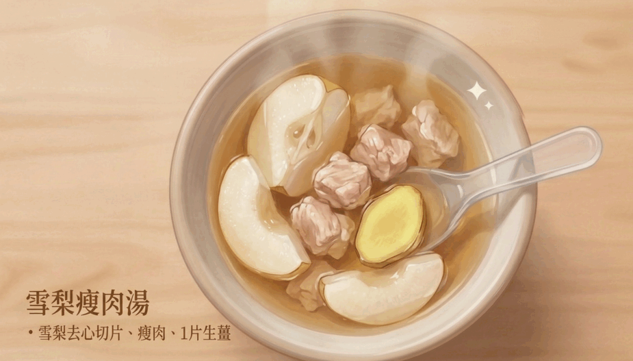 對付黃色鼻涕：雪梨瘦肉湯