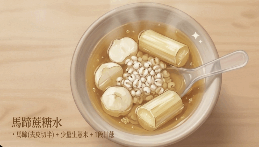 對付黃色鼻涕：馬蹄蔗糖水