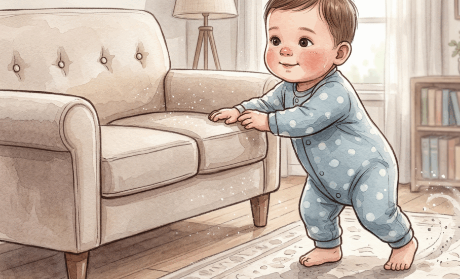1歲：扶著家具行走