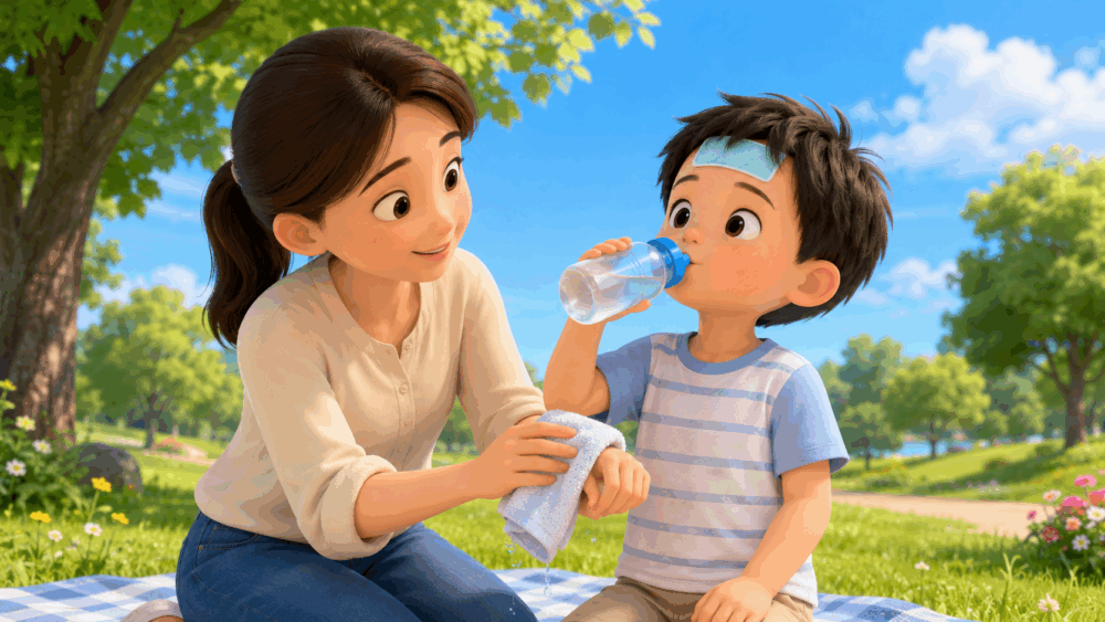 盡快移至樹蔭下或室內進行急救