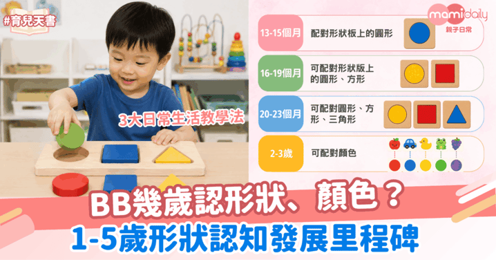 BB幾歲認形狀、顏色?1-5歲形狀認知發展里程碑+3大日常生活教學法